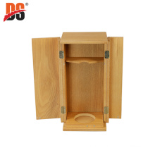 DS Customized Wood Packaging Box Double Door Single Bottle Wine Storage Box Wine Gift Box